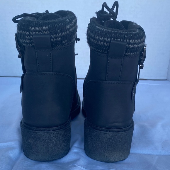 Pop Women's Black Side Zip Combat Boots - Picture 6 of 12